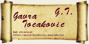Gavra Točaković vizit kartica